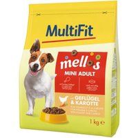 MultiFit Mellos droogvoer hond volwassen, mini Gevogelte en wortelen 1 kg