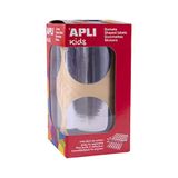 APLI Kids 18484 rol met 354 ronde elastieken, Ø 45 mm, metallic, zilver, permanent klevend