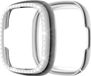 Strap-it Étui rigide en polycarbonate Diamond – Convient pour Fitbit Versa 3 – Argent