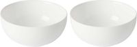 Artesania Cerd Vivalto Kommetjes/serveer schaaltjes/soepkommen - 2x - Opal - keramiek - D13 x H6 cm - ivoor wit - Stapelbaar