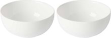 Vivalto Artesania Cerd Vivalto Kommetjes/serveer schaaltjes/soepkommen - 2x - Opal - keramiek - D13 x H6 cm - ivoor wit - Stapelbaar