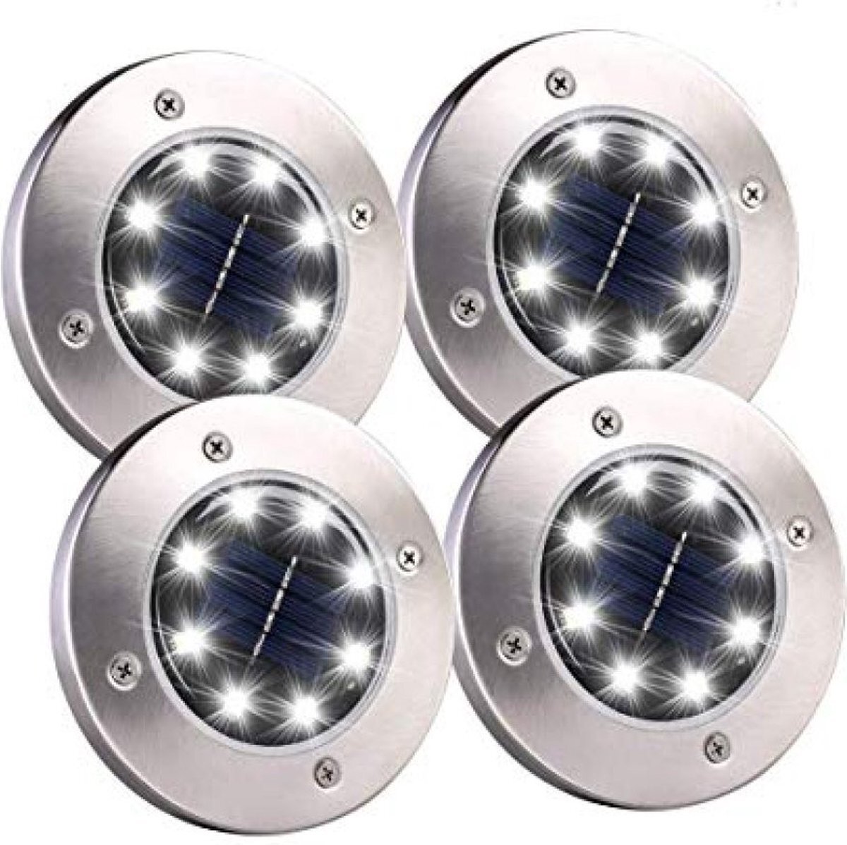 lightingshop DISK LIGHT 8 LED Solar grondlamp - 4 stuks