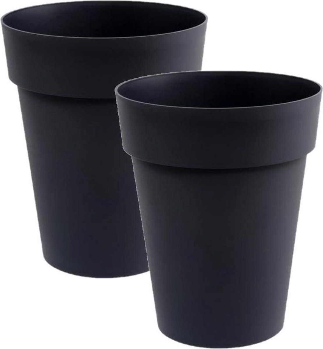 EDA Bloempotten Toscane - 3 stuks - Zwart - D44 x H53 cm - 50 liter