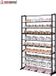 Herzberg Home & Living Herzberg HG-8077: 9-Tier Shoe Rack Organizer Black