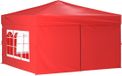vidaXL Tente de réception, pliable avec parois latérales, rouge, 3x3 mètres