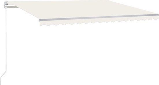vidaXL Luifel Handmatig Uittrekbaar 400x350 cm Crèmekleurig