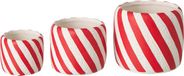 J-Line Gestreepte bloempot - cement - kerstrood/wit - large