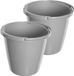 Whitefurze Emmer - 2x stuks - 10 liter - Kunststof - Grijs