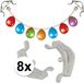 Haza-Witbaard Ophangsysteem klemmen - 8x stuks - voor slingers/ballonnen - Hoekklemmen - kunststof - Wit