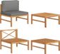 Prolenta Maison Exclusive - 2-delige loungeset voor de tuin met donkergrijze kussens, gemaakt van teakhout