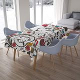 Bonamaison Tafelkleed, Anti-Mold, Sneldrogend, Waterdicht, 100% Polyester Tafellaken, 140cm x 200cm - Ontworpen en Vervaardigd in Turkije