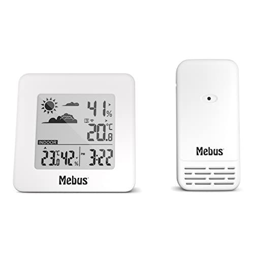 Mebus Draadloos weerstation met buitensensor - wit - 40913