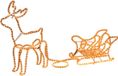 Merkloos Kerstverlichting figuur - rendier met slee - 136 cm - voor buiten - warm wit