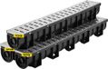 Vevor Afvoergootset, 3-Pack, Terrasgoot, Rvs Sleufgootsysteem 15x13x100cm, met 3 Eindkappen, Plug-In Aansluiting, voor Tuinafvoer, Oprit, Zwembad, Stoep