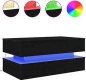 vidaXL Salontafel met LED-verlichting, zwart eiken, 90x50x40 cm