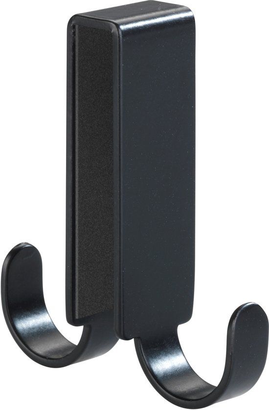 WENKO Douchewand haakje zwart set 2 stuks / haakjes dubbel