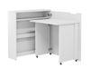 Bureau escamotable blanc brillant droit