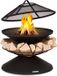 Blumfeldt Vuurschaal met Grillrooster & Vonkenscherm, Staal, Zwart, 65 cm Diameter