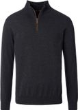 CASAMODA Halfzip Trui Solid Antraciet - Maat L - Heren