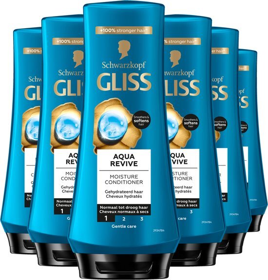 Gliss Aqua Revive Conditioner 6x 200 ml - Voordeelverpakking