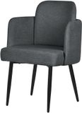ML-Design Eetkamerstoel Antraciet Stof Metalen Poten 50 cm Zithoogte 120 kg