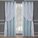 TOWN & COUNTRY LUXE Catarina gordijnen, meerlaags, massief verduisteringsgordijn en doorschijnend raamgordijn met tule oppervlak, afmetingen: 52 x 108 cm 52x108 Aqua