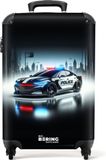 NoBoringSuitcases.com® Kinderkoffer - Kindertrolley - Zwart-witte politieauto