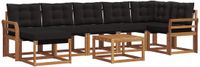 vidaXL Hoek loungeset Acaciahout Naturel en zwart