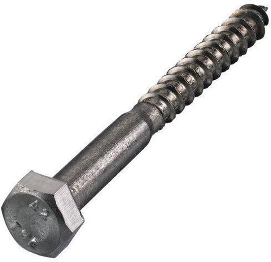 Hoenderdaal Houtdraadbout Rvs 8 x 80 mm Din 571 A2 - Doos Ã 50 Stuks - 8712811069818