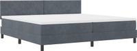 vidaXL LED Box Spring Bed with Mattress, Dark Grey, 200 x 200 cm, Velvet