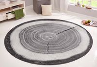 Hanse Home Rond vloerkleed boomstam Bastia - grijs 133 cm