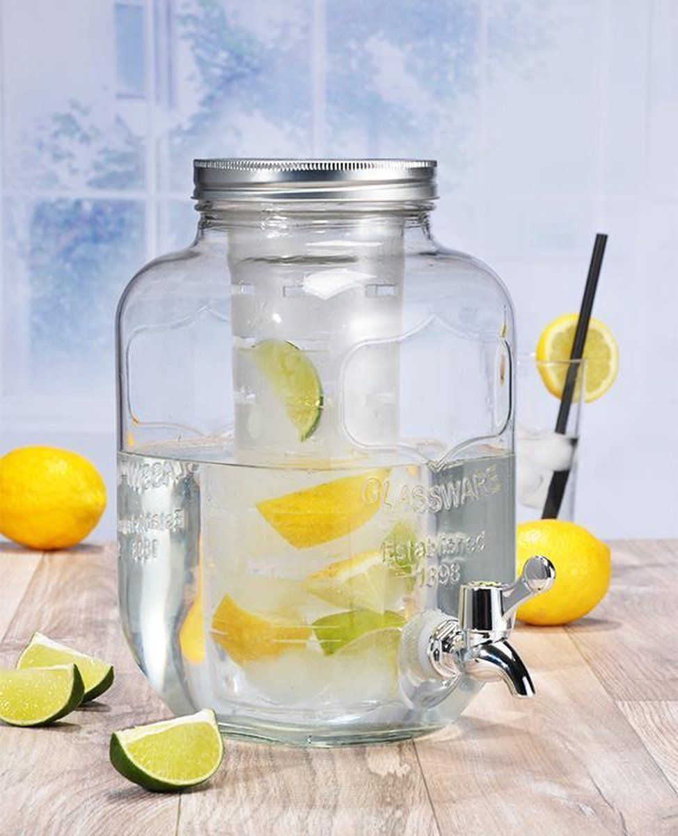 Haushalt Drankdispenser - met kraantje - glas - 4 liter