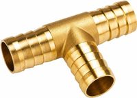 16 mm connecteur de tuyau en laiton à 3 voies, raccord de tuyau en T, connecteur de tuyau en T, raccords en laiton en forme de T pour air, gaz, eau, carburant (1 pièce)