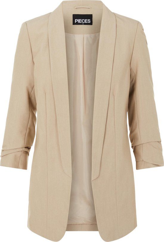 Pieces PCBOSS 3/4 Blazer Women's Blazer - Size S - Creme