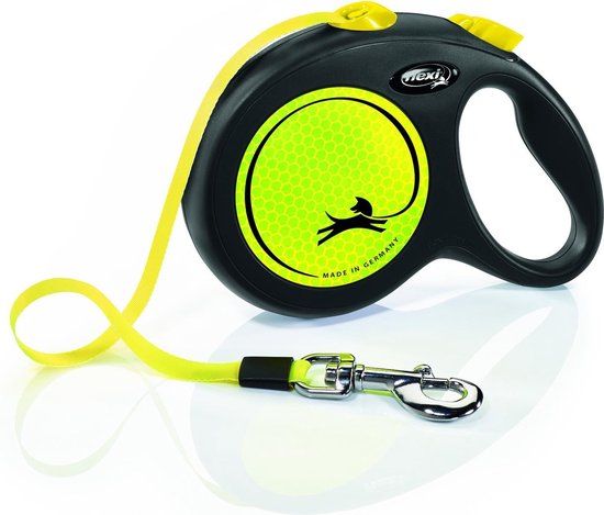 Flexi New Neon Rollijn Hondenriem - L - 5 Meter - Geel - Grote Honden