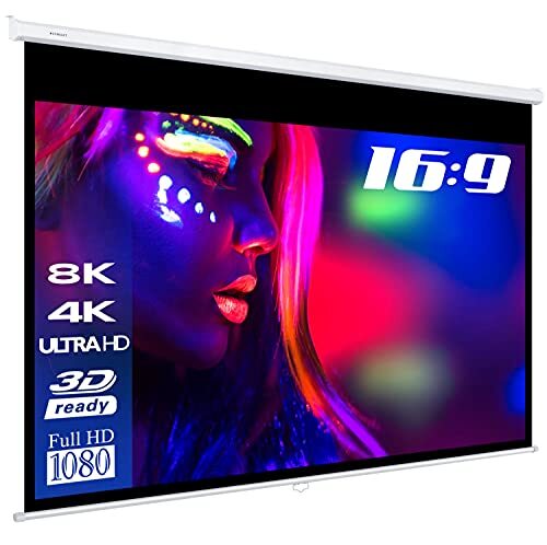 ESMART Professional MIROLO rolgordijndoek [grootte selectie] 203 x 114 cm (92") 16:9 | home theater beamer projectiescherm rolgordijn canvas LCD LED...