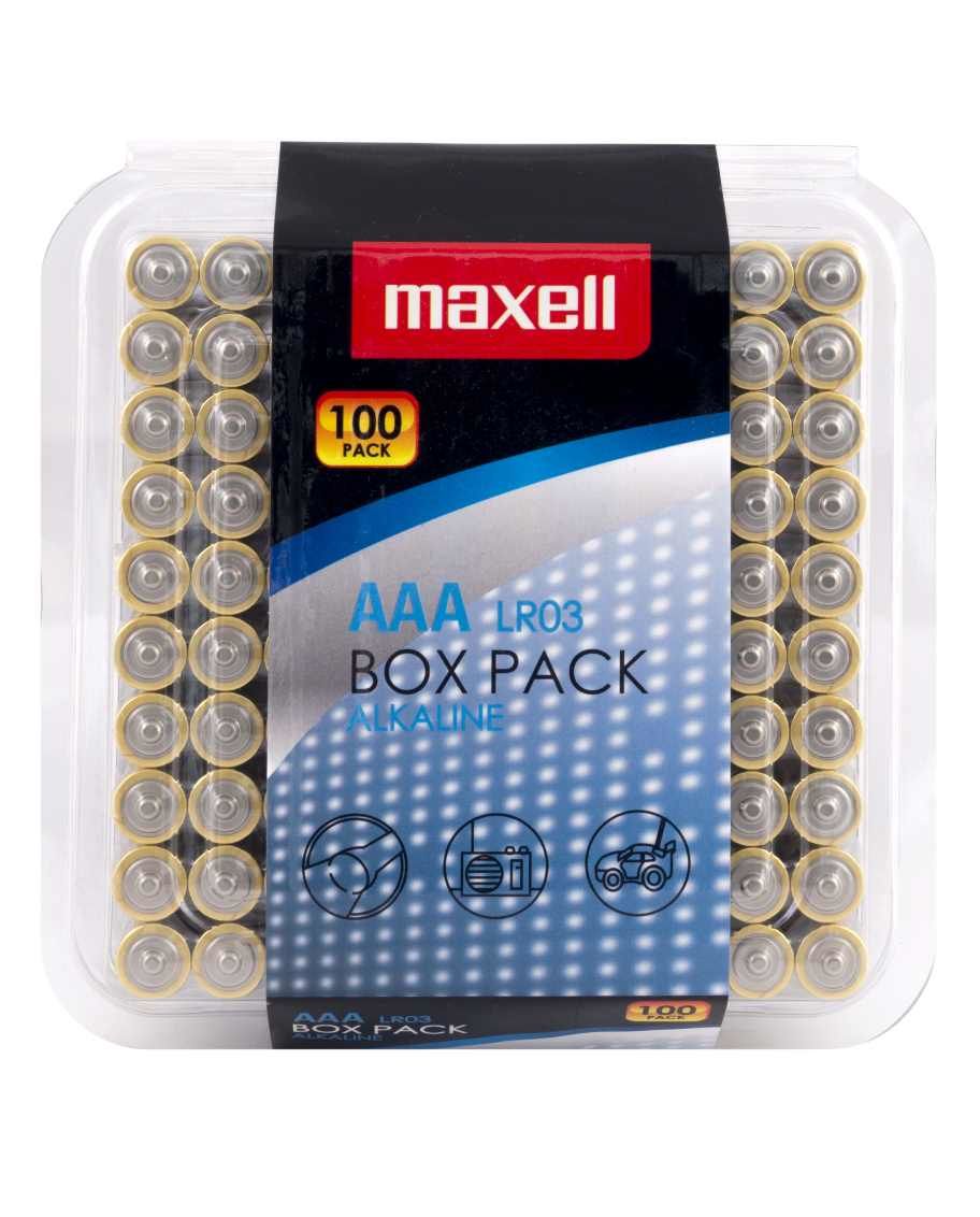 Maxell AAA Alkaline Batteries - 100 Pack