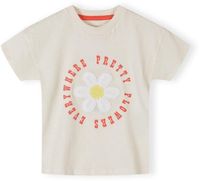 Minoti t-shirt meisjes met bloemmotief - 100% katoen - ecru