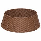 vidaXL Cercle de sapin de Noël Rond Beige clair Ø 45 x 22 cm poly rotin
