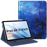 FINTIE Hoesje compatibel met iPad Air 5e generatie (2022) / iPad Air 4e generatie (2020) 10,9 inch, foliostandaard met meerdere kijkhoeken en zak, automatisch slapen/waken, sterrenhemel