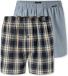 Schiesser 2-Pack Geweven Boxershorts voor Heren - Blauw/Zwart - Geruit - Maat XL