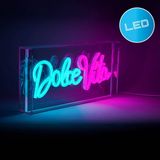 Näve Leuchten LED-bord decoratie "Dolce Vita" Hoogte 30cm Breedte 15cm Motivatie Bord Transparant Kunststof LED letters USB-aansluiting