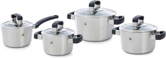 BK Conical Cool Glas Pannenset - 4-delig - RVS - Inductie Geschikt