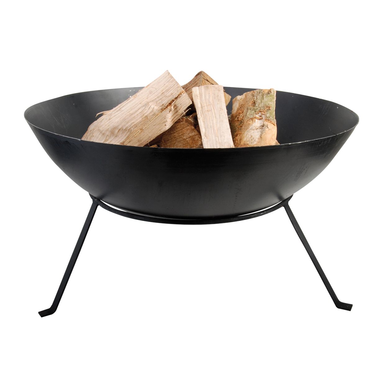 Esschert Design FF114 Portable Outdoor Fire Pit - Black Steel Firewood Heater