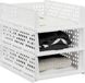 Relaxdays kast organizer - set van 3 - stapelbaar - uittrekbaar - 13 x 33,5 x 43,5 cm - wit
