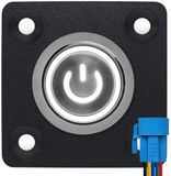 ProRide Interrupteur à pression métallique Panneau encastrable 220V ON-OFF - 22mm - avec câble de connexion - Indicateur LED Blanc