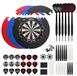 Jeu de fléchettes Jeu de fléchettes Anneau de protection Fléchettes - Sisal - Anneau et 2 jeux de fléchettes à pointe en acier - Noir, rouge ou bleu - Set d'accessoires de 90 pièces