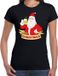 Bellatio Decorations Shoppartners Bv Fout kerstshirt / t-shirt zwart santa met pul bier voor dames - kerstkleding / christmas outfit S