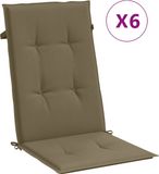 vidaXL Stoelkussens Hoge Rug 120x50x4 cm Stof Gemêleerd Taupe - Set van 2