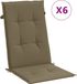 vidaXL Stoelkussens Hoge Rug 120x50x4 cm Stof Gemêleerd Taupe - Set van 2